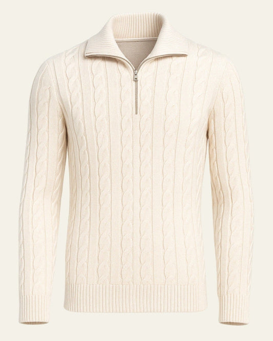 Maglione Uomo con Zip in Cotone Pettinato