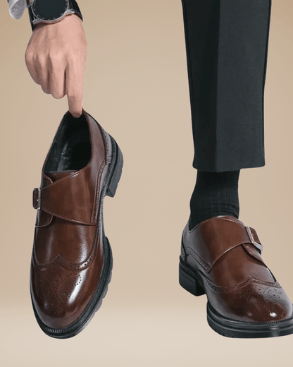Scarpe Monk Strap Uomo in Pelle Liscia Fibbia Singola Eleganti