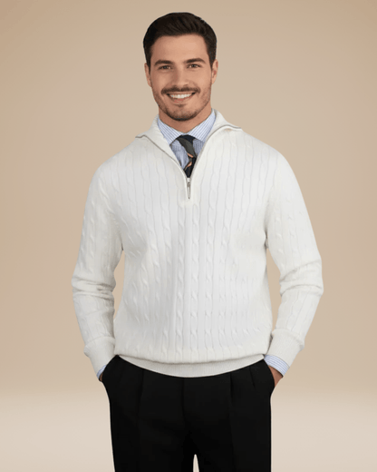 Maglione Uomo a Treccia in Misto Lana Caldo Texture Raffinata