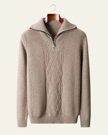Maglione Uomo in Lana Merino Extrafine Zip a 1/4 Traspirante