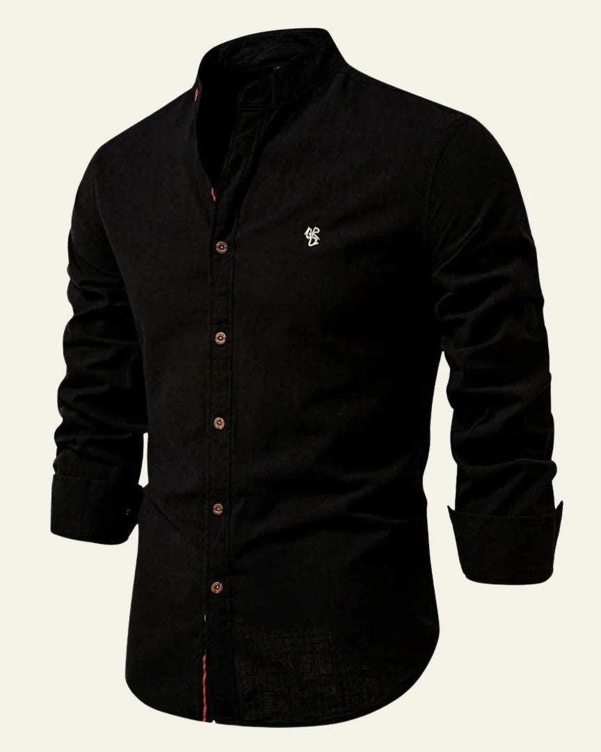 Camicia Uomo Collo a Banda Soft Weave Leggera Comoda