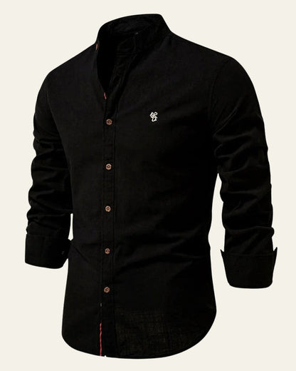 Camicia Uomo Collo a Banda Soft Weave Leggera Comoda