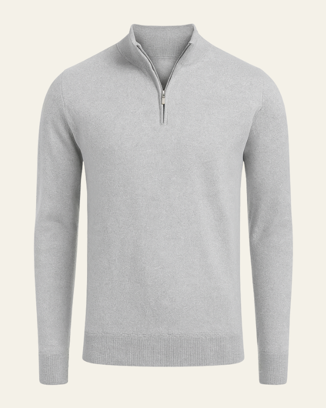 Maglione Uomo con Cerniera a Metà Raffinatezza Sobria Versatile