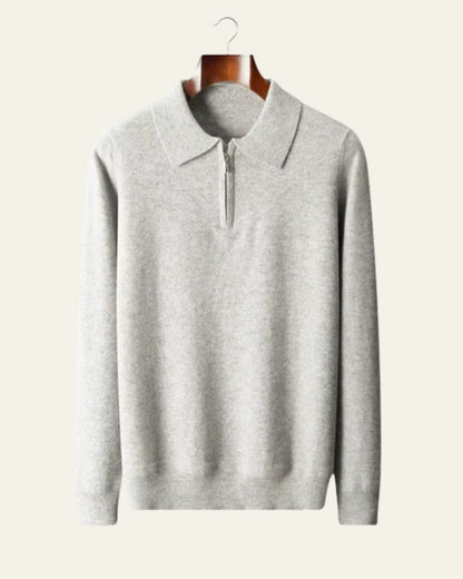 Polo Uomo in Lana Merino con Zip Morbida Eleganza Discreta