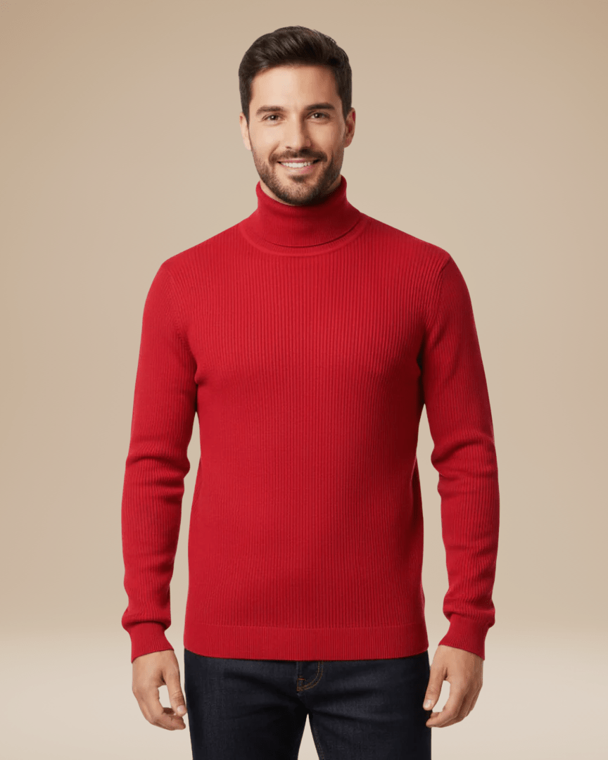 Maglione Dolcevita Uomo Collo Alto in Maglia Fine Morbido