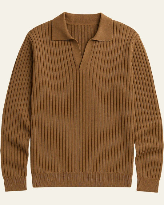 Polo Uomo in Maglia a Coste Effetto Lana