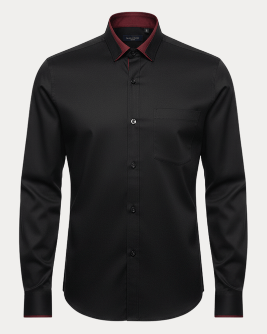 Camicia Uomo con Colletto a Contrasto
