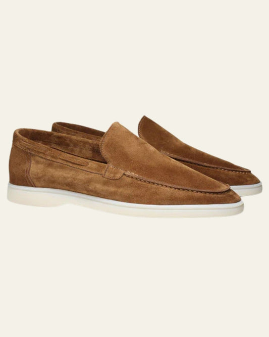 Mocassino Yacht Uomo in Suede Vegano Caramello Costa Mediterranea