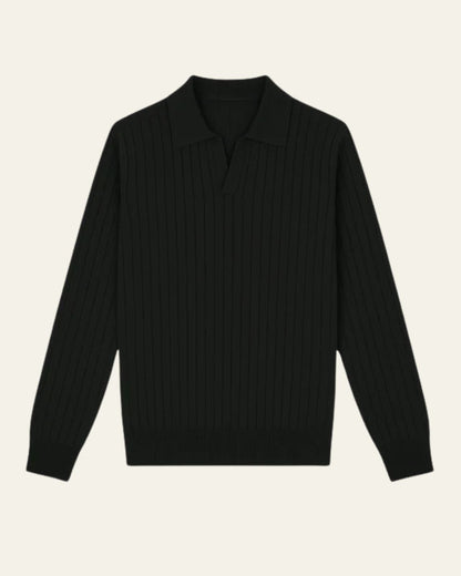 Polo Uomo in Maglia a Coste Aderente Minimalismo Raffinato