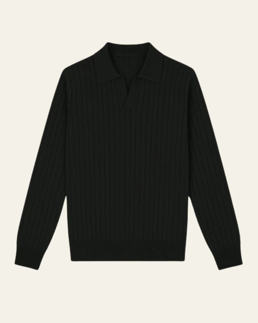 Polo Uomo in Maglia a Coste Aderente