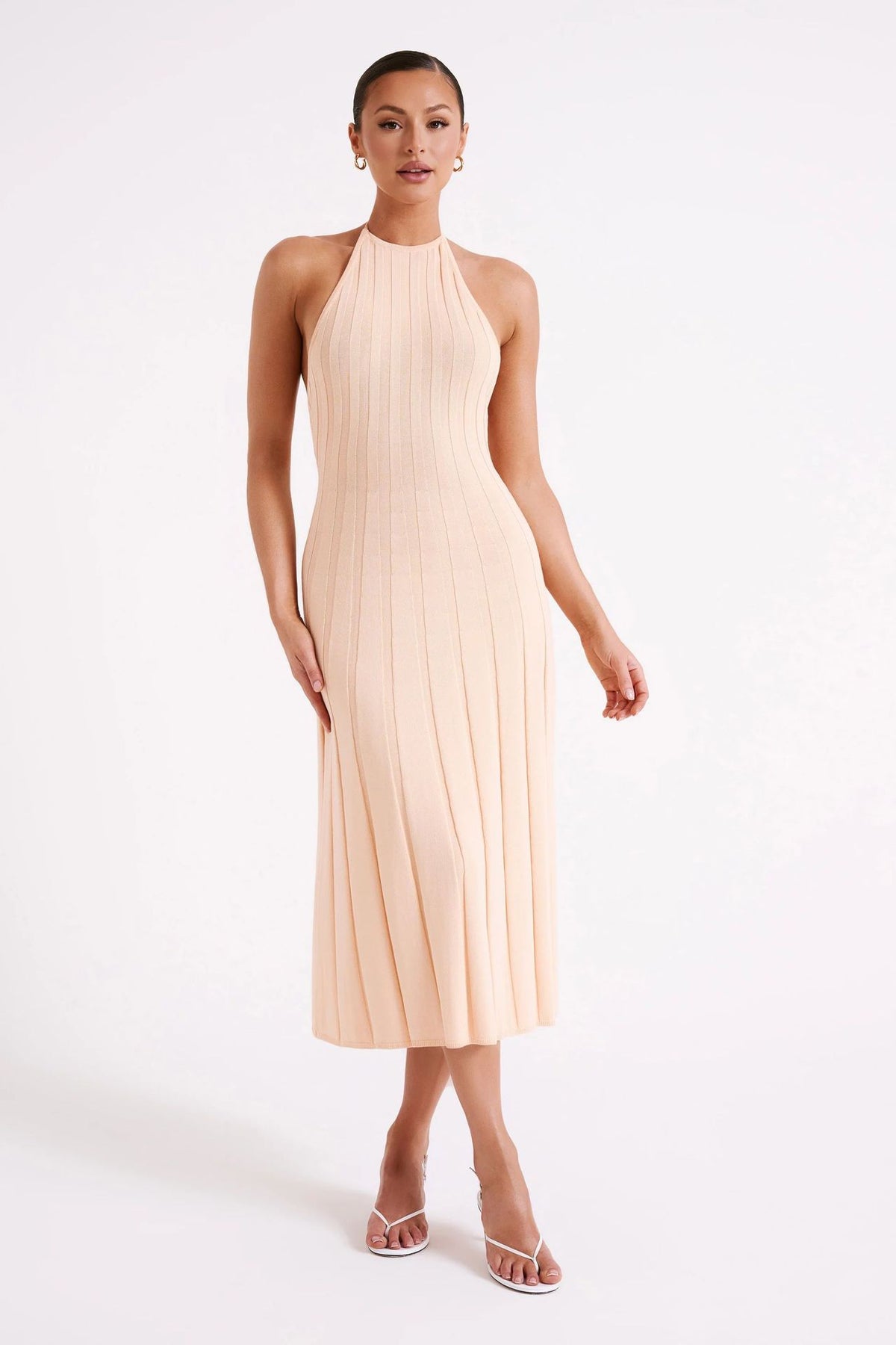Abito Midi Donna Halter a Coste