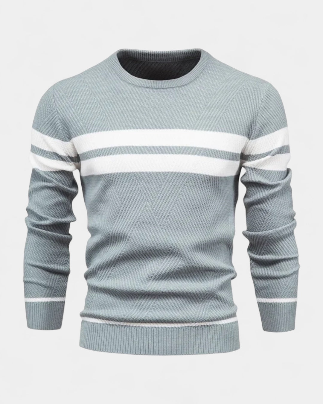 Maglione Uomo a Righe Girocollo Misto Viscosa Cotone Leggero