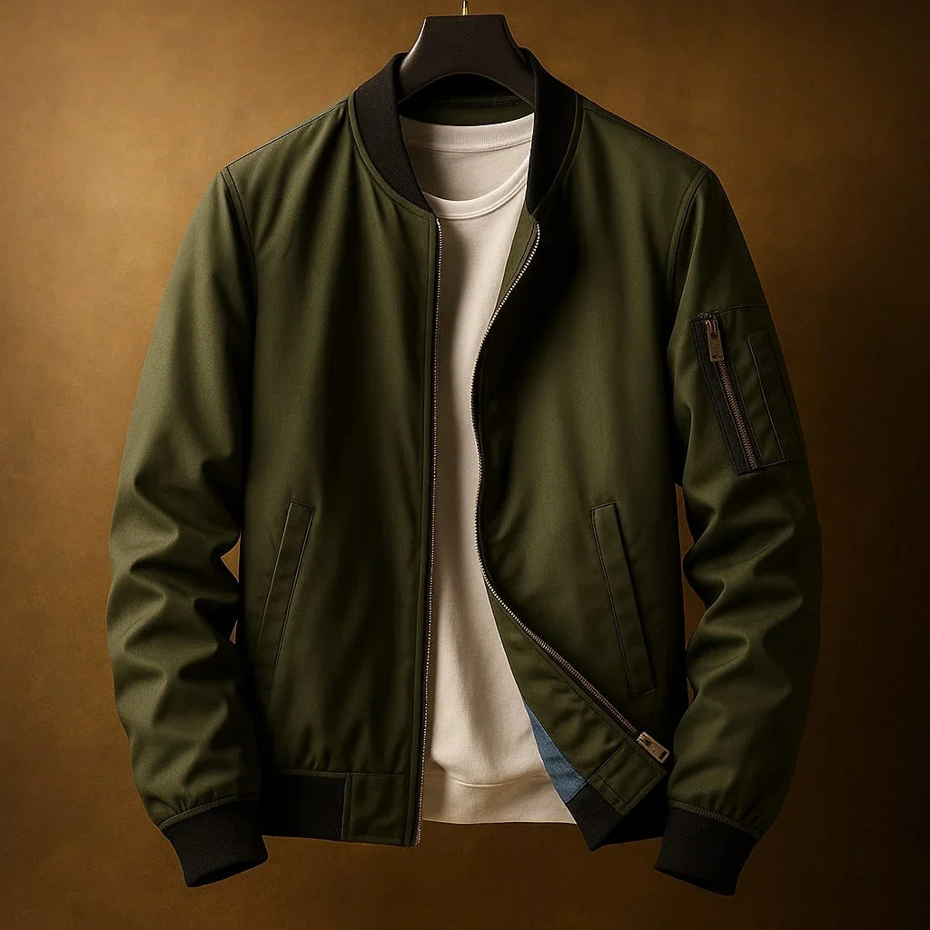 Bomber Uomo Classico con Tasca sulla Manica
