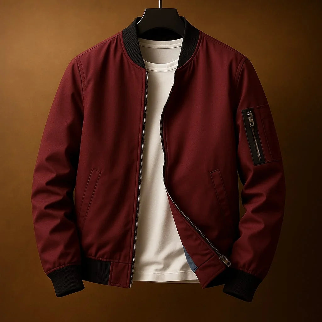 Bomber Uomo Classico con Tasca sulla Manica