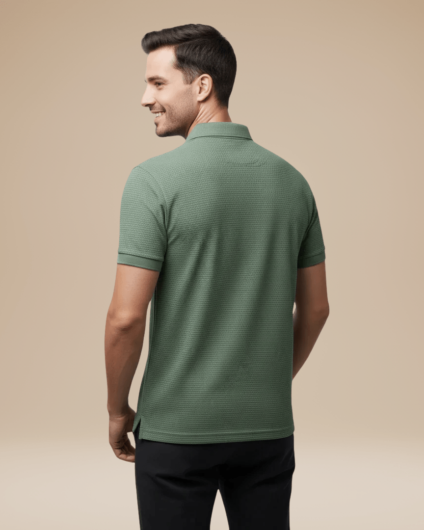 Polo Uomo Elegante in Nido d'Ape Traspirante Stile Italiano