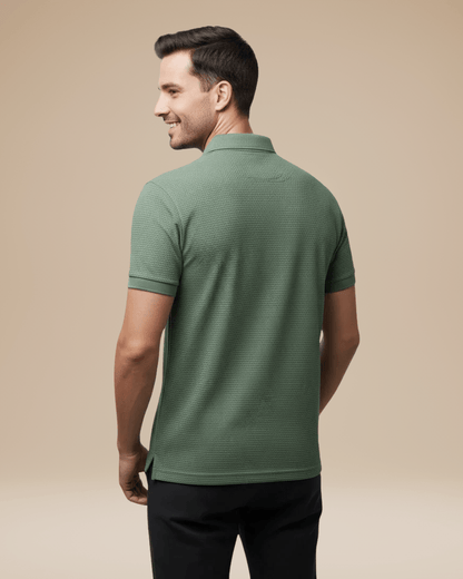 Polo Uomo Elegante in Nido d'Ape Traspirante Stile Italiano