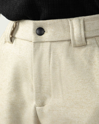 Pantaloni Uomo Gamba Dritta in Lana Sartoriali Caldi