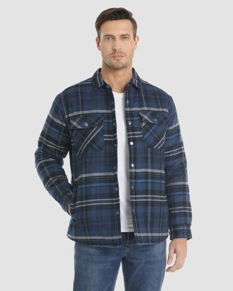 Overshirt Uomo in Flanella Trapuntata