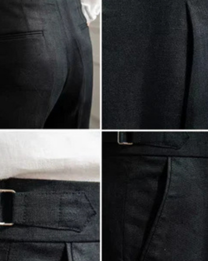 Pantaloni Uomo in Lino a Pieghe Raffinati Traspiranti Estivi