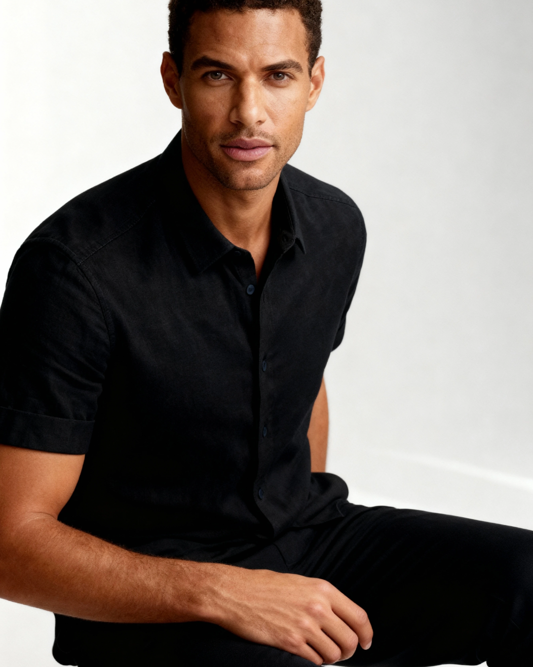 Camicia Uomo Maniche Corte Sobria Leggera Comfort Quotidiano