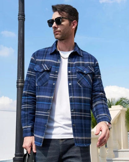 Overshirt Uomo in Flanella Trapuntata