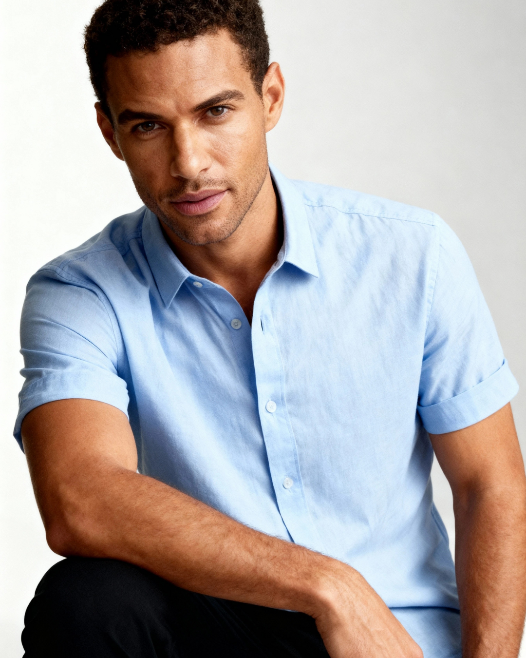 Camicia Uomo Maniche Corte Riviera Leggera Sobria Informale