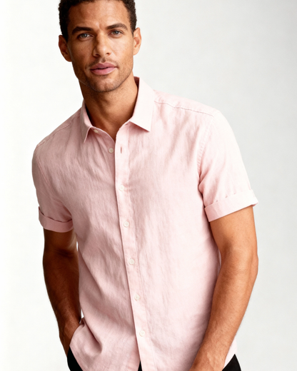 Camicia Uomo Maniche Corte Riviera Premium Fresca Traspirante