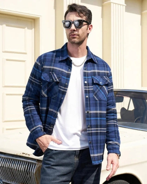 Overshirt Uomo in Flanella Trapuntata
