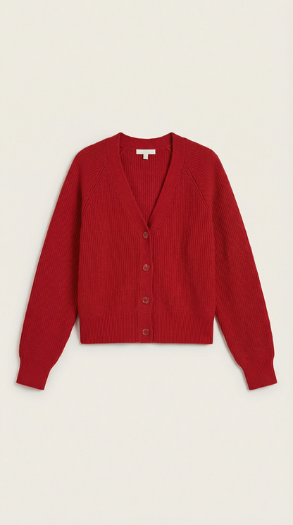 Cardigan Donna Bottonato con Scollo a V