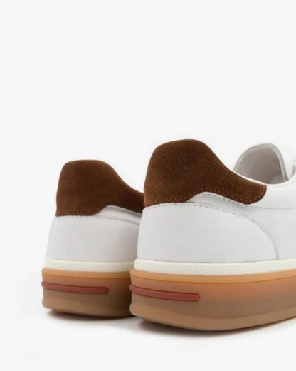 Sneaker Uomo in Pelle Profilo Basso Dettagli Suede Informale