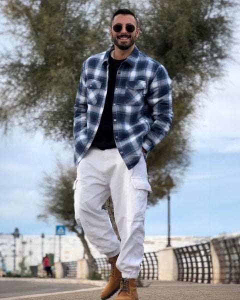 Overshirt Uomo in Flanella Trapuntata
