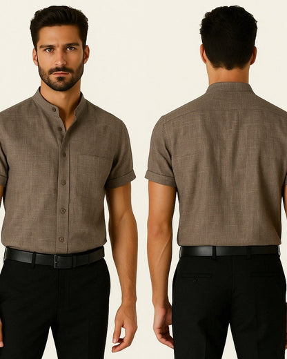 Camicia Uomo da Club Misto Poliestere Lino Raffinata