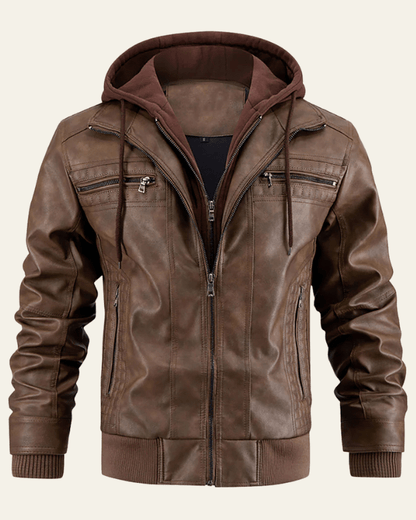 Giacca Biker Uomo con Cappuccio