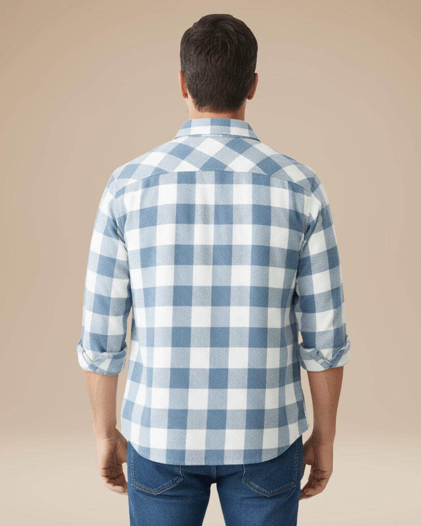 Camicia Uomo a Quadri Versatile Moderna Stile Casual Raffinato