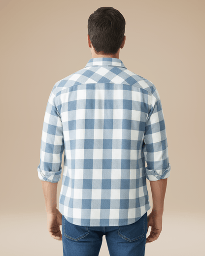 Camicia Uomo a Quadri Versatile Moderna Stile Casual Raffinato