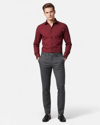 Camicia Uomo in Cotone Superficie Liscia Taglio Sartoriale
