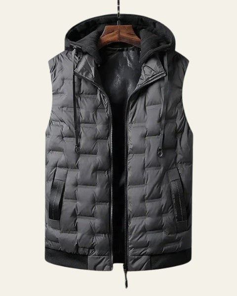 Gilet Uomo Trapuntato con Cappuccio