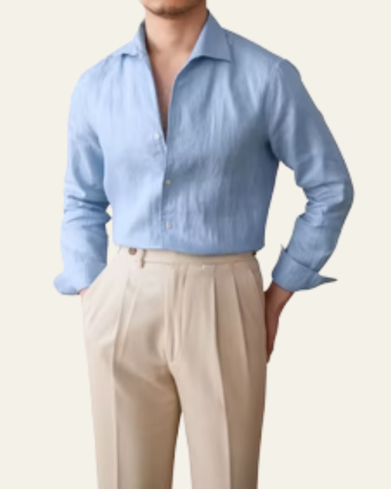 Camicia Uomo in Lino Taglio Costiero Fluida Estiva