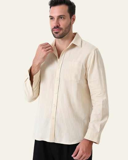 Camicia Uomo in Lino Oversize Misto Leggera Estiva