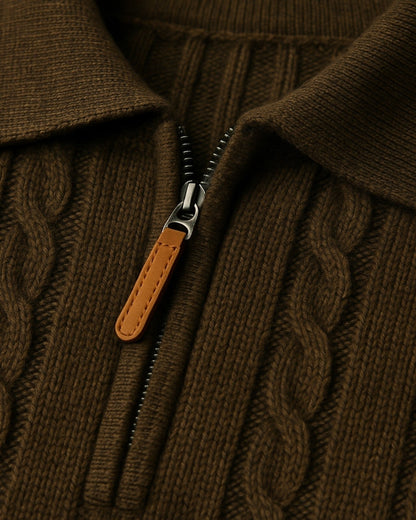 Polo Uomo in Lana con Mezza Zip Calore Avvolgente Raffinata