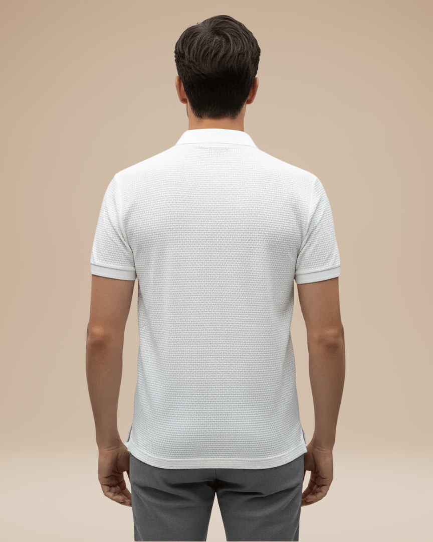 Polo Uomo Elegante in Nido d'Ape Traspirante Stile Italiano