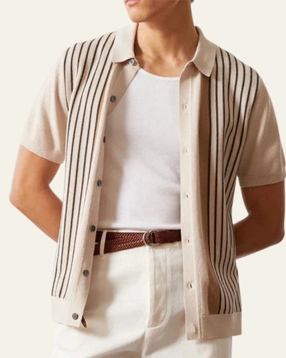 Polo Uomo in Maglia Knit Blend Leggera Fascino Europeo