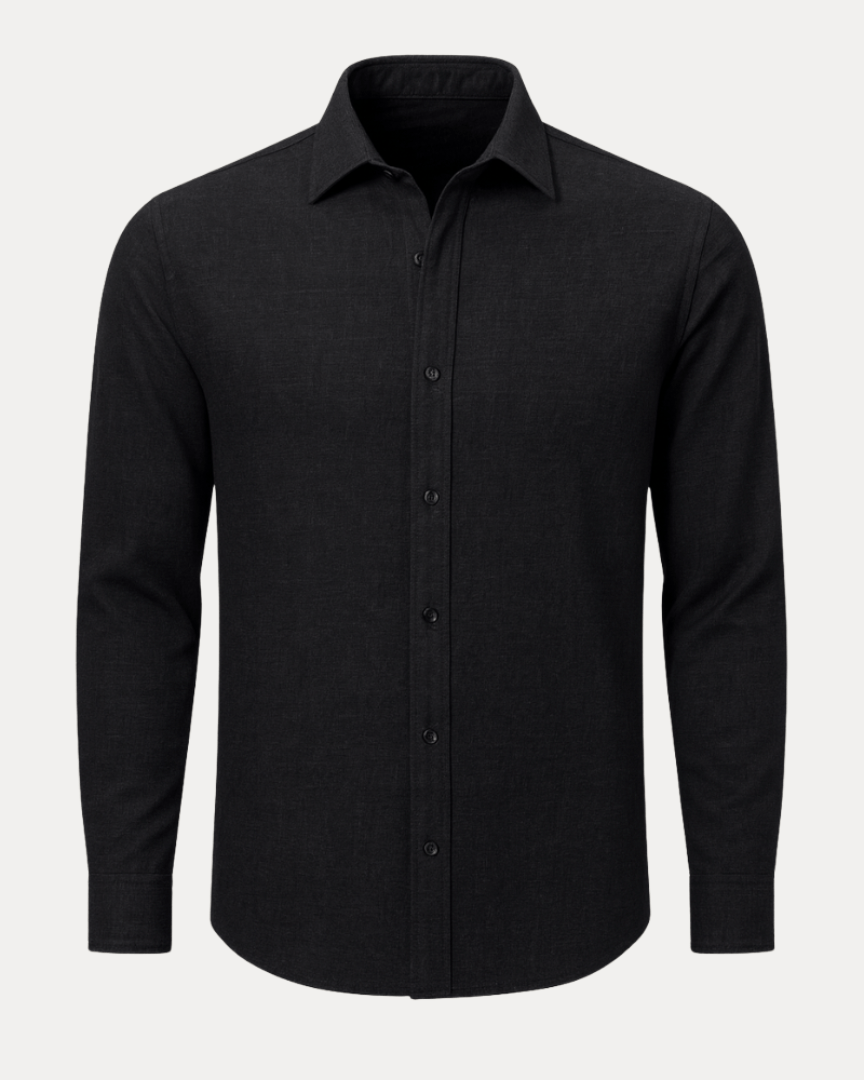 Camicia Uomo Effetto Lino Misto Lino Cotone Traspirante