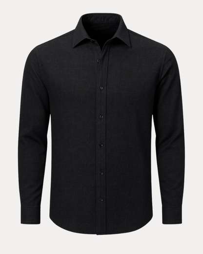 Camicia Uomo Effetto Lino Misto Lino Cotone Traspirante