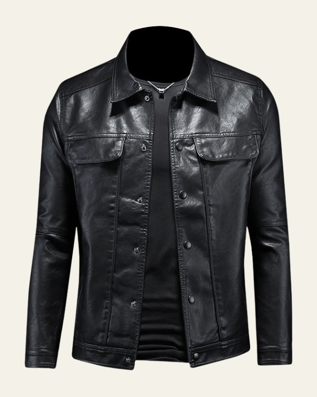 Giacca Biker Uomo in Pelle Vegana