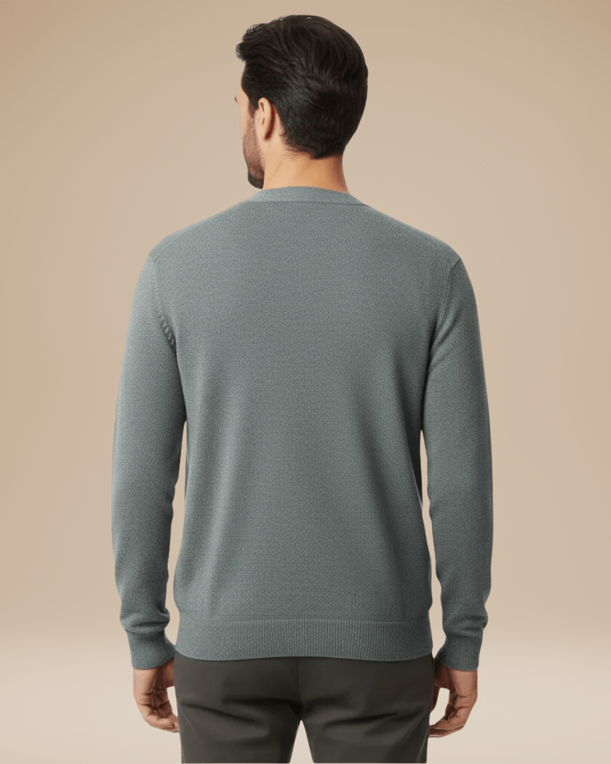 Cardigan Uomo Misto Cashmere Scollo a V Bottoni Elegante