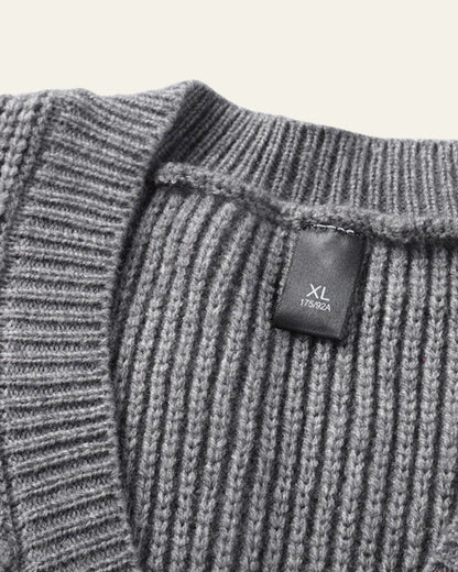 Gilet Uomo in Maglia a Trecce con Scollo a V