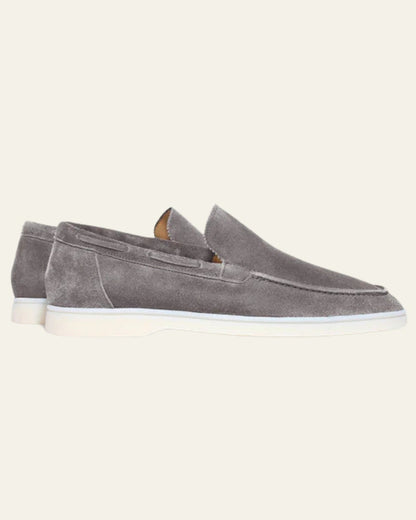 Mocassino Barca Uomo in Suede Vegano Grigio Chiaro Mediterraneo