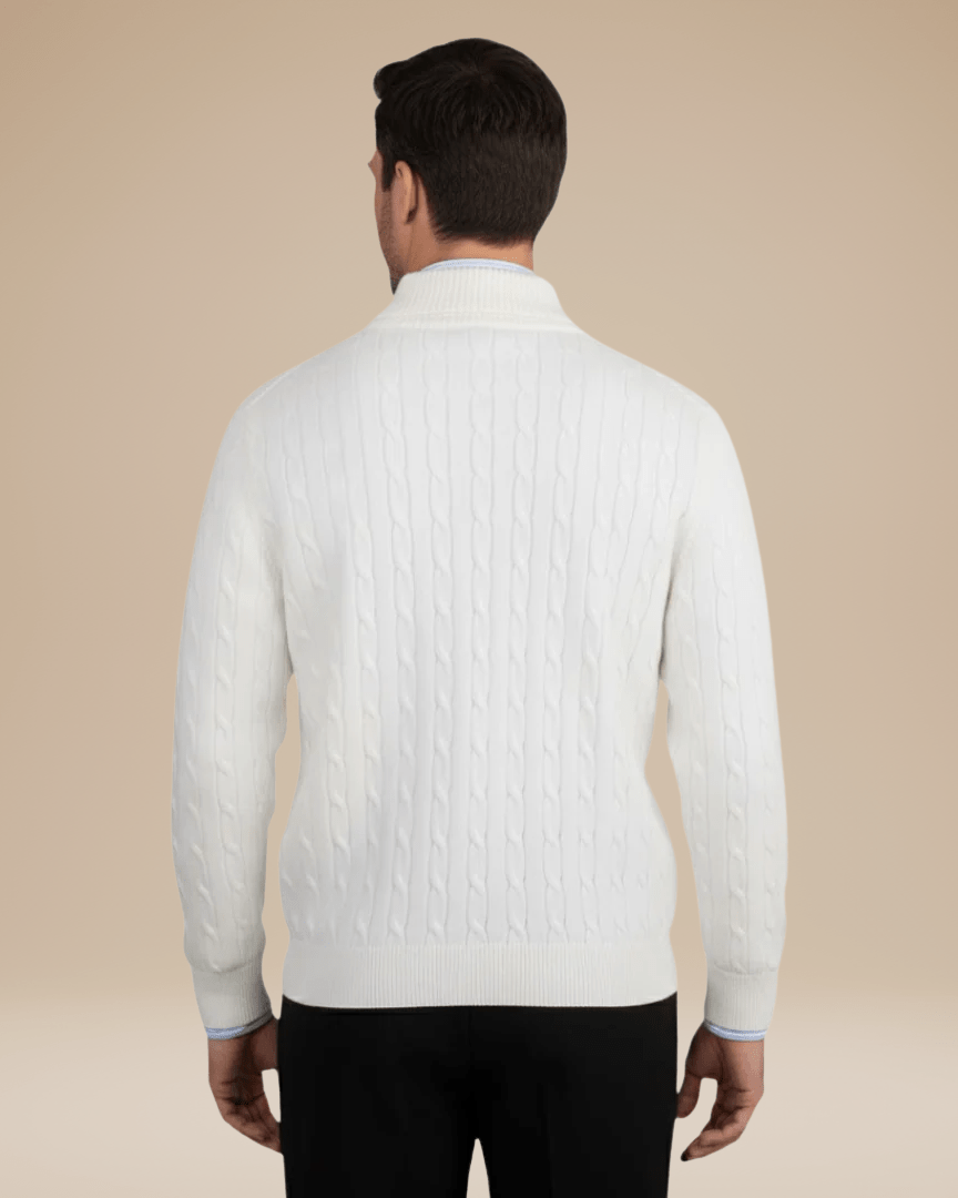 Maglione Uomo a Treccia in Misto Lana Caldo Texture Raffinata