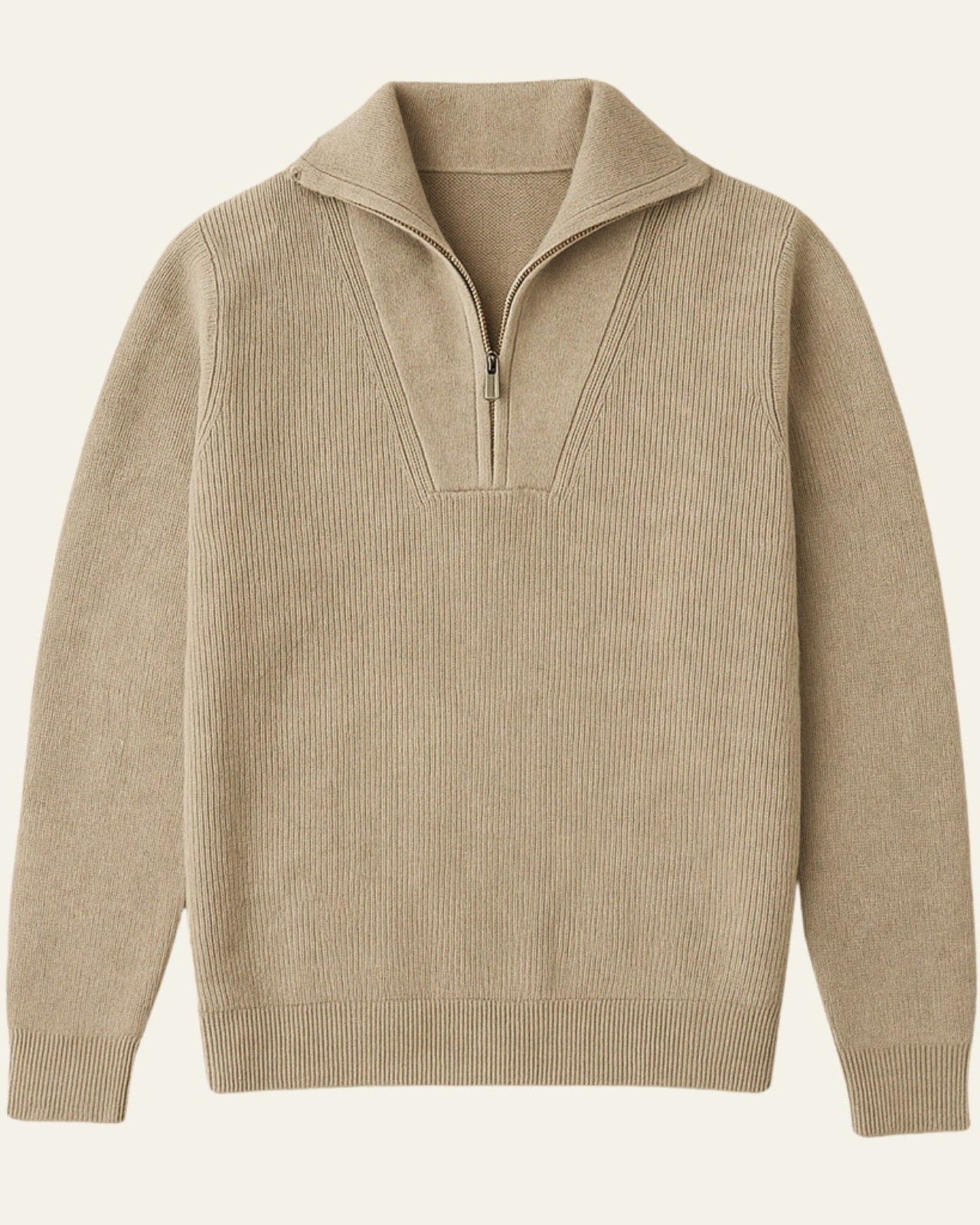 Maglione Uomo in Cashmere con Zip Texture Morbida Raffinata